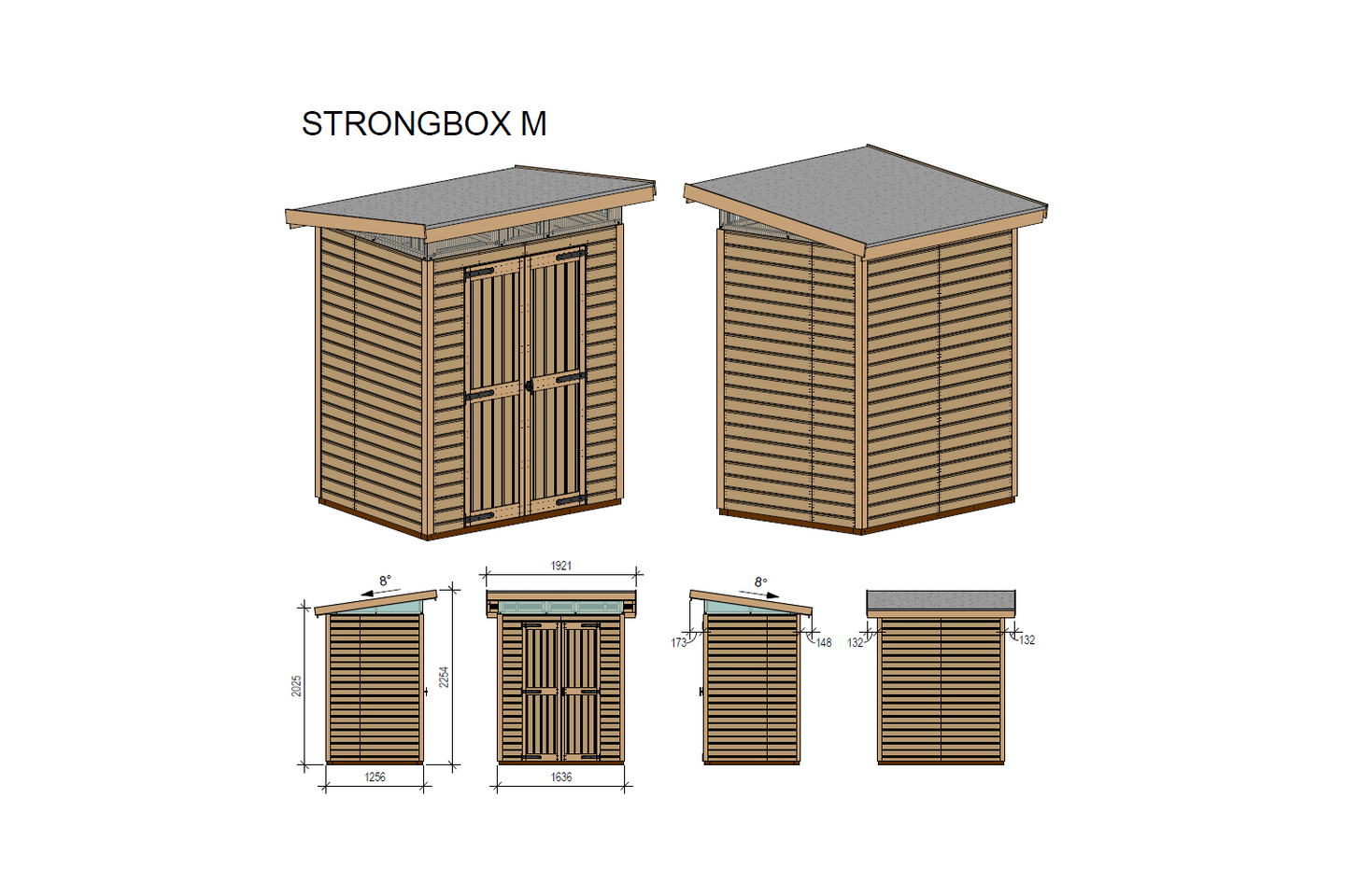 PUUTARHAVAJA STRONGBOX M, 163x127 natural