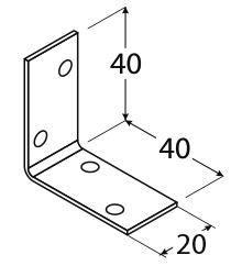 Kulmalevy PROF 40x40x20x2mm