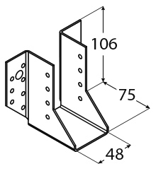 Palkkikenkä PROF 48x106x75x2mm Ulko