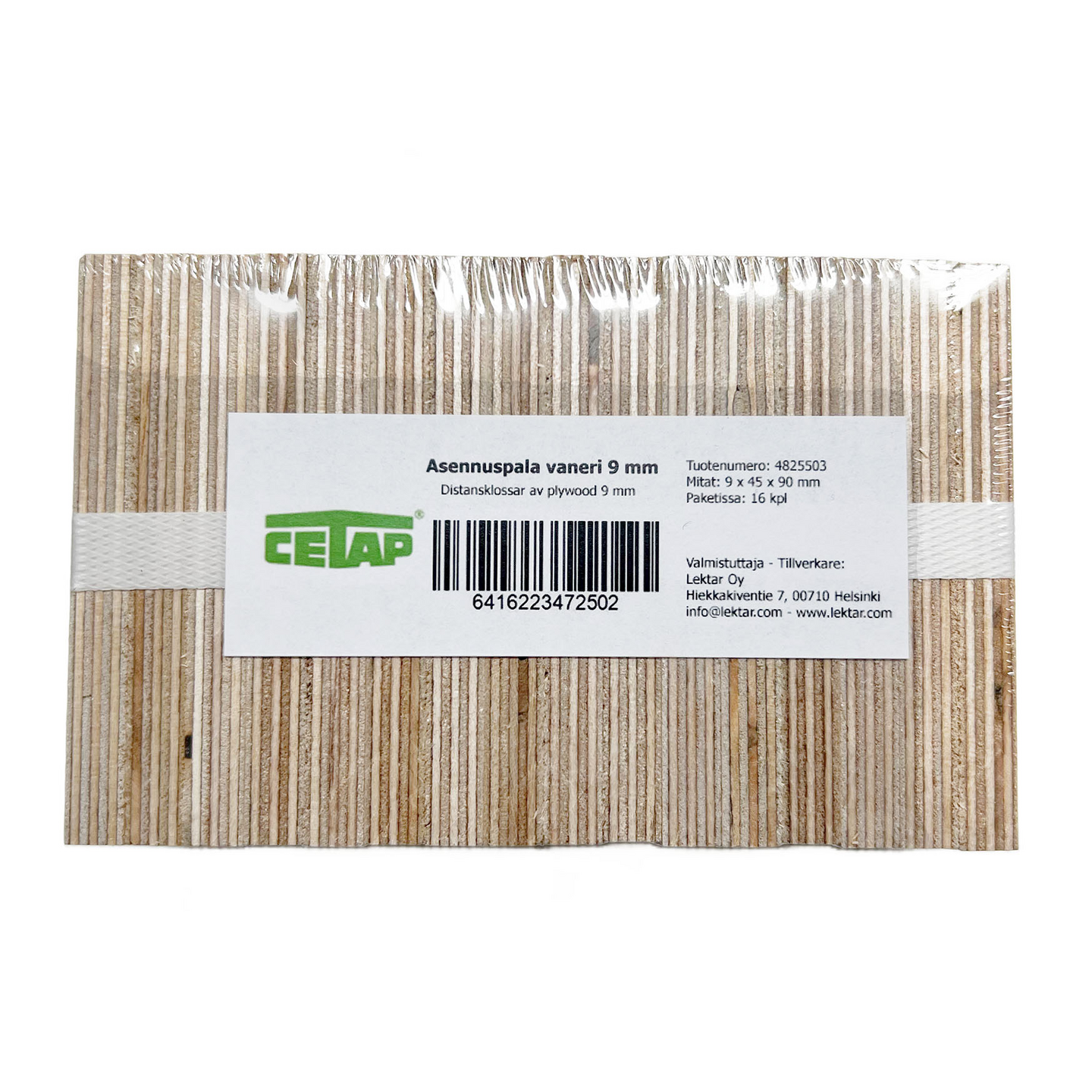 Asennuspala 9x45x90mm 16kpl/pkt