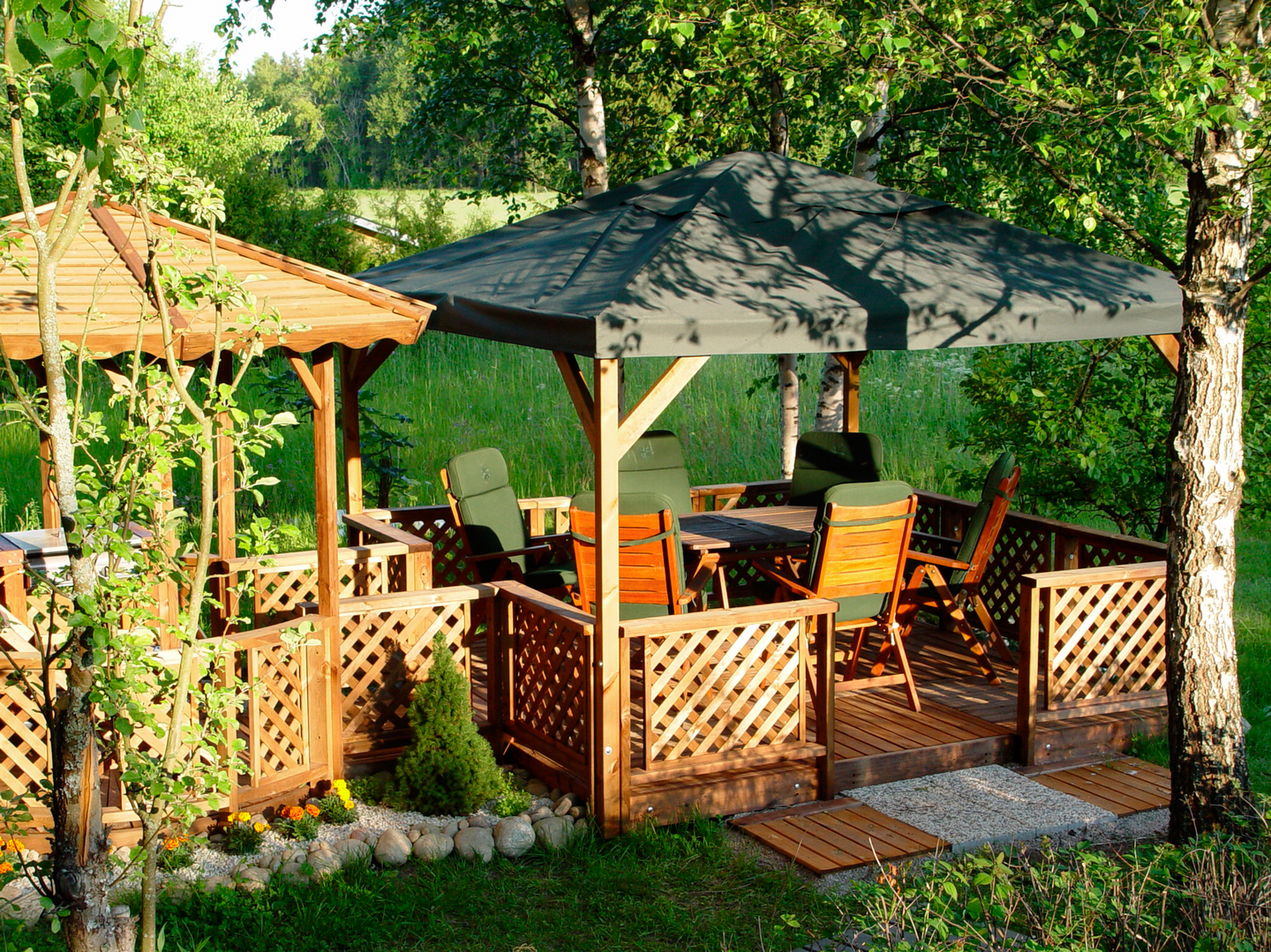 Paviljonki Tammiston Puu a113r 3x3m ei sisällä peitettä