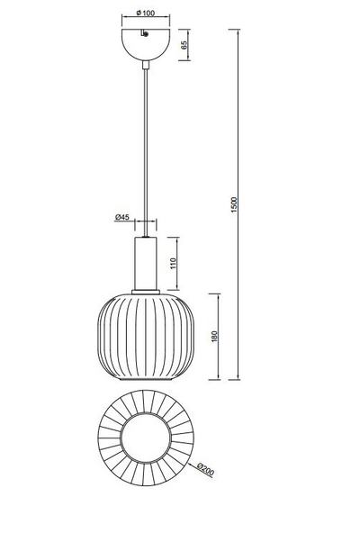 Riippuvalaisin TRIO Diva E27 mattamusta/kromattu