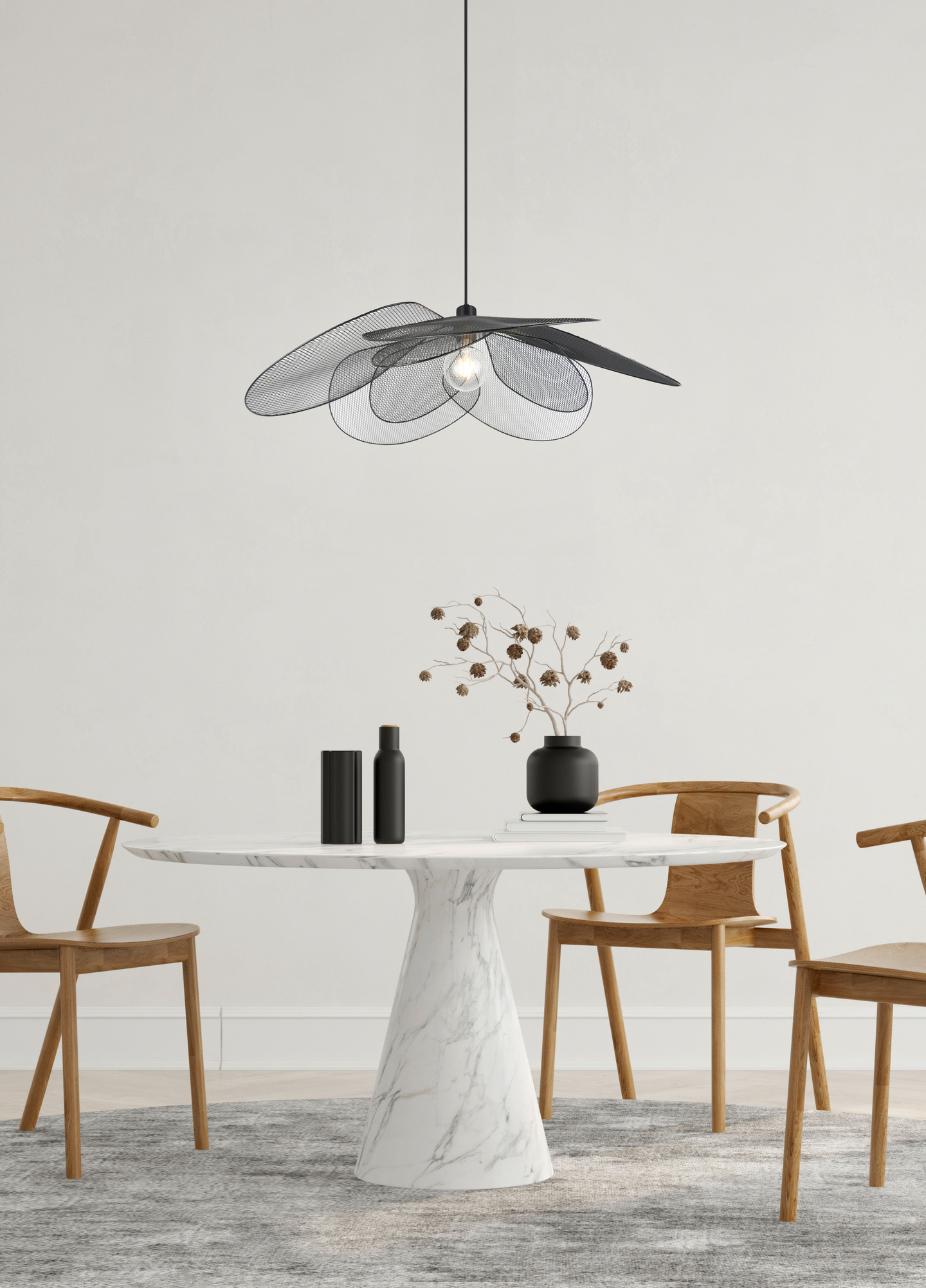 Riippuvalaisin TRIO Fleure E27 mattamusta