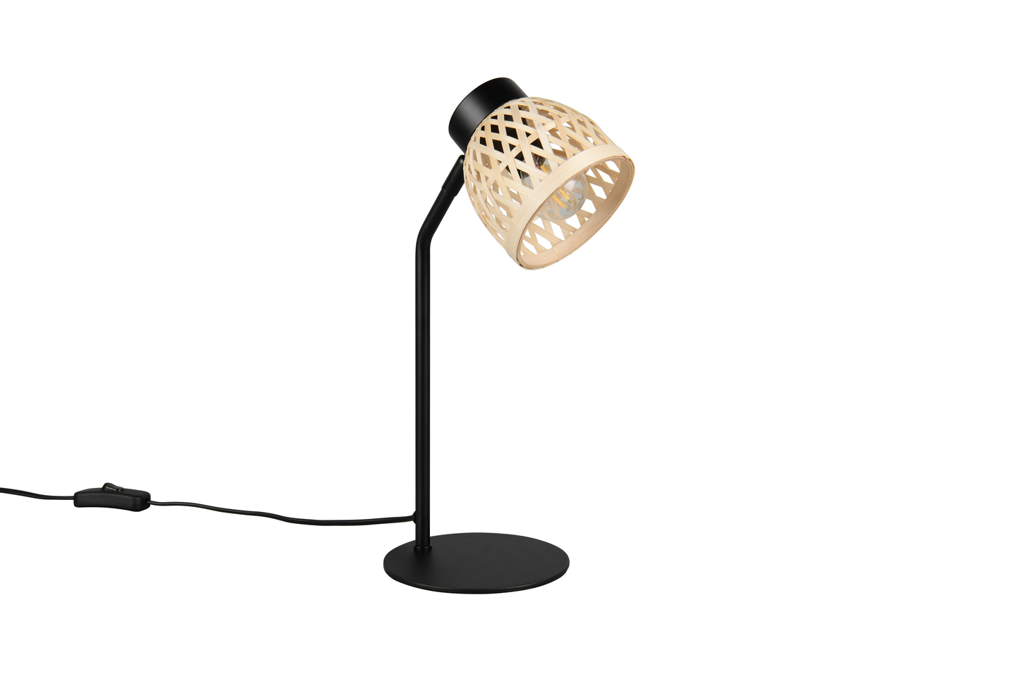 Pöytävalaisin TRIO Laurent E14 36cm mattamusta/bambu