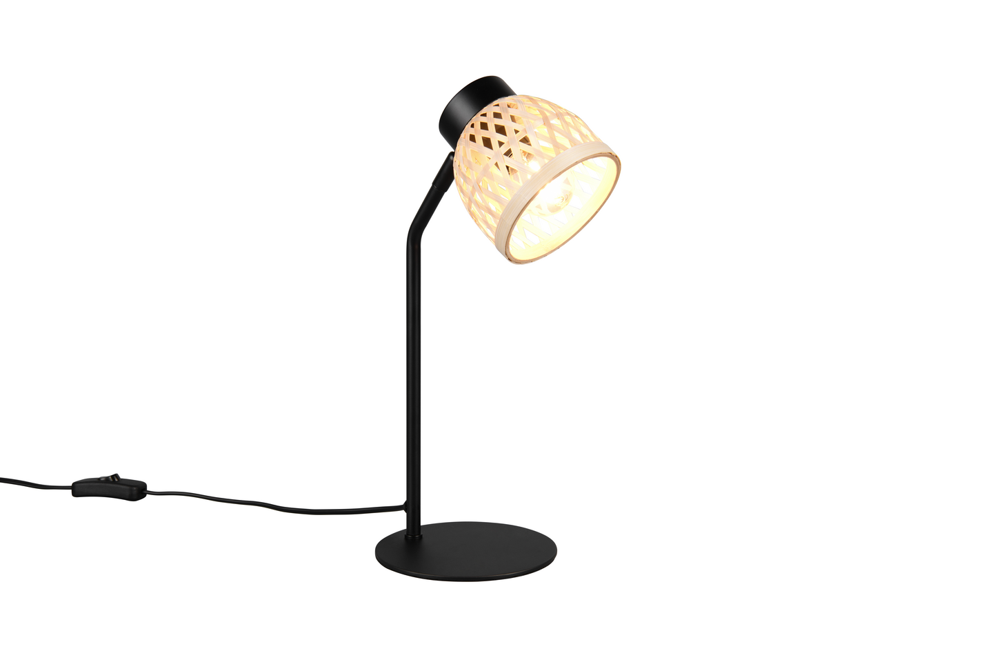 Pöytävalaisin TRIO Laurent E14 36cm mattamusta/bambu