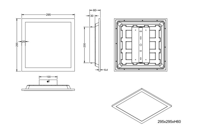 Tunnistinvalaisin TRIO Sirius led 29x29cm 19W 2050lm mattavalkoinen