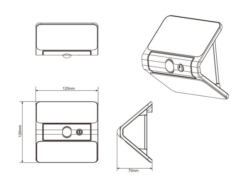 Aurinkokennovalaisin TRIO Olinda led 2,5W 250lm tunnistimella
