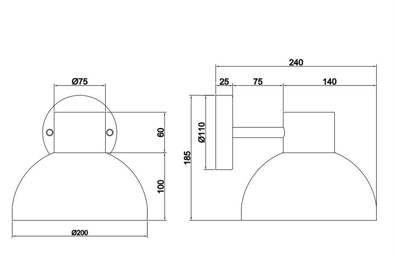 Ulkoseinävalaisin TRIO Elbe E27 antrasiitti
