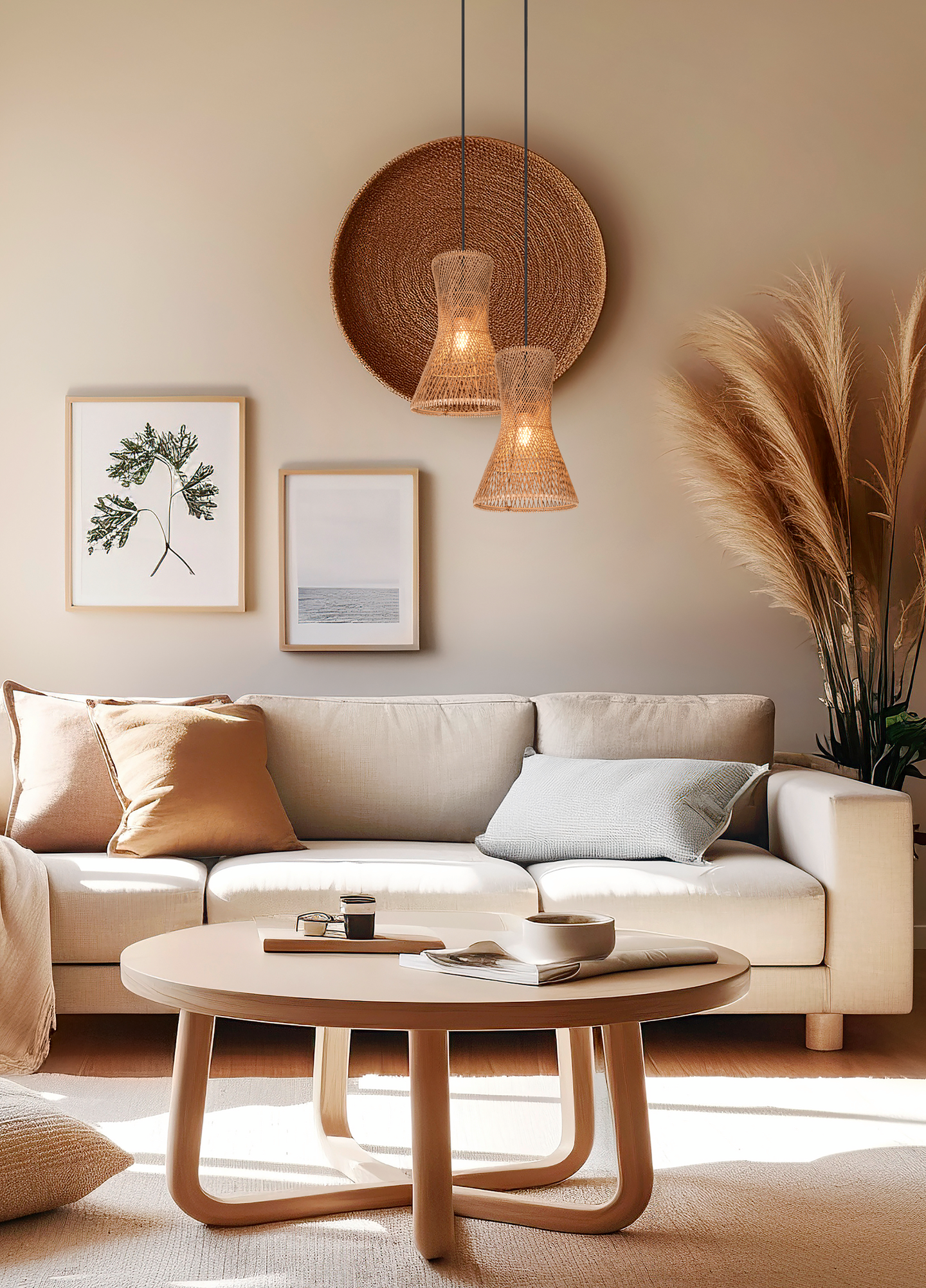 Riippuvalaisin TRIO Bijou E27ruskea/paperinaru