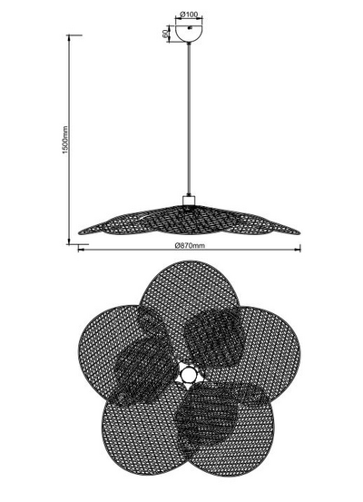 Riippuvalaisin TRIO Fleure E27 mattamusta