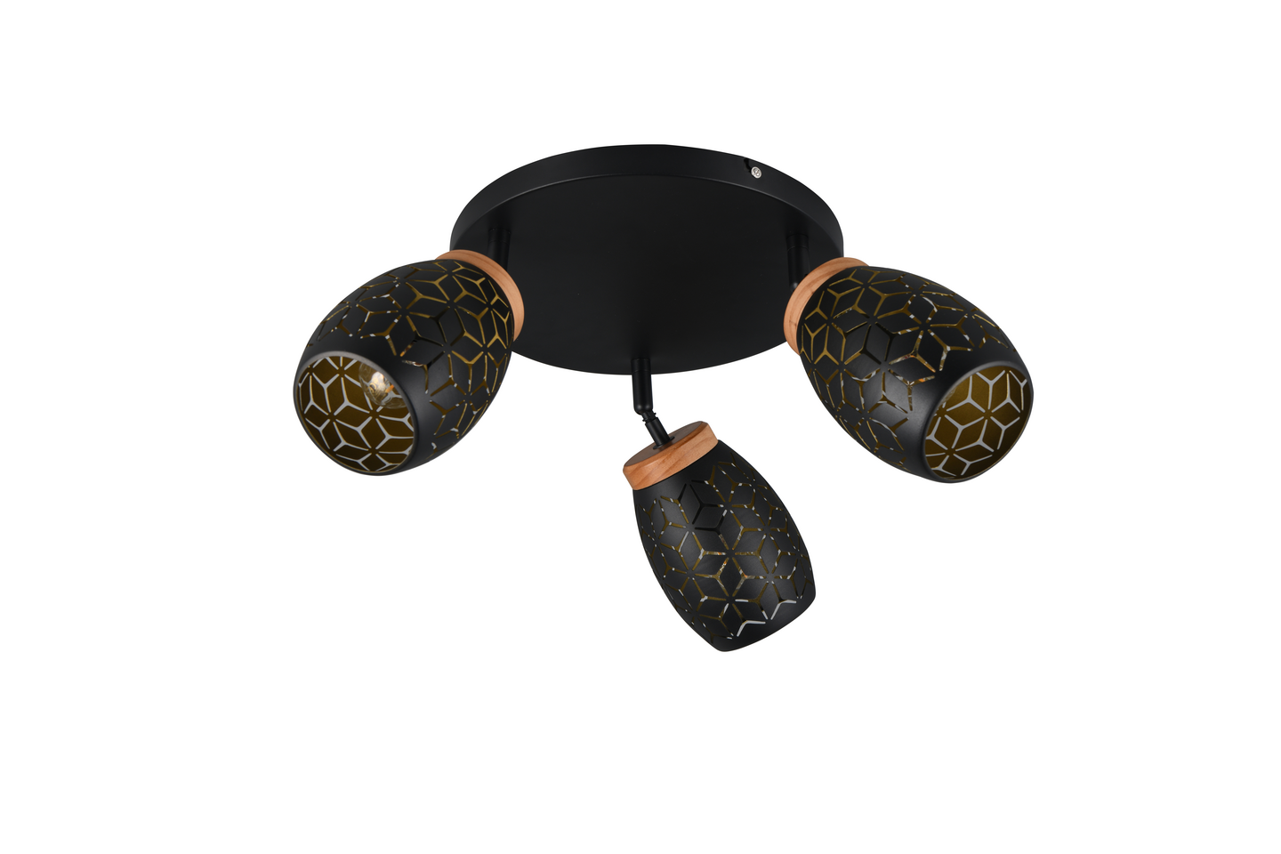 Kattovalaisin TRIO Bidar E14 3-osainen mattamusta/kulta