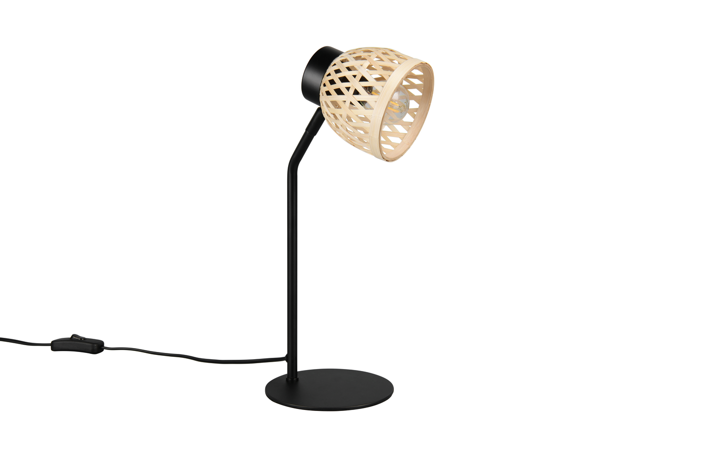 Pöytävalaisin TRIO Laurent E14 36cm mattamusta/bambu