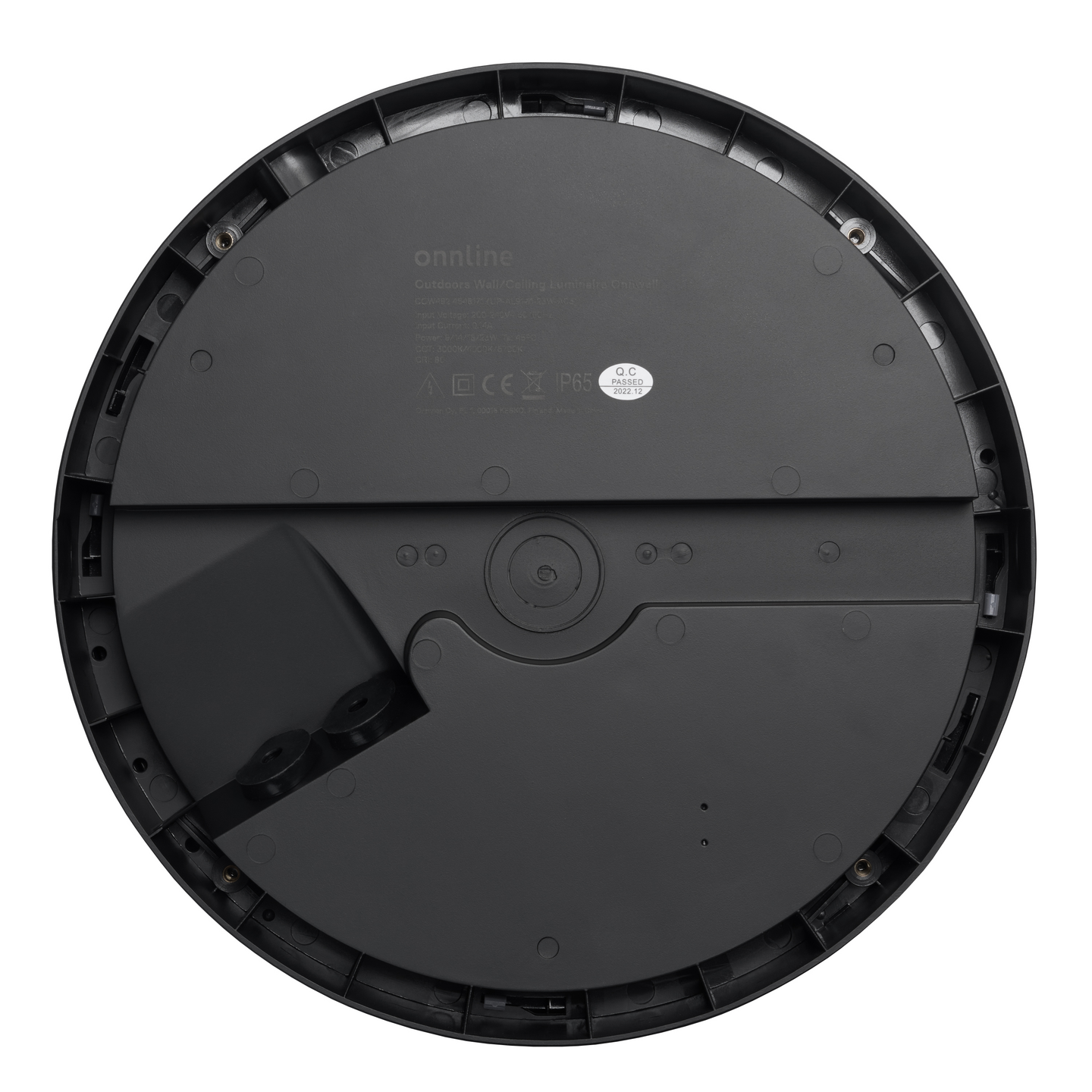 Seinä/kattovalaisin Onnline Onngarden D275 IP65 2000lm 23W 3CCT musta