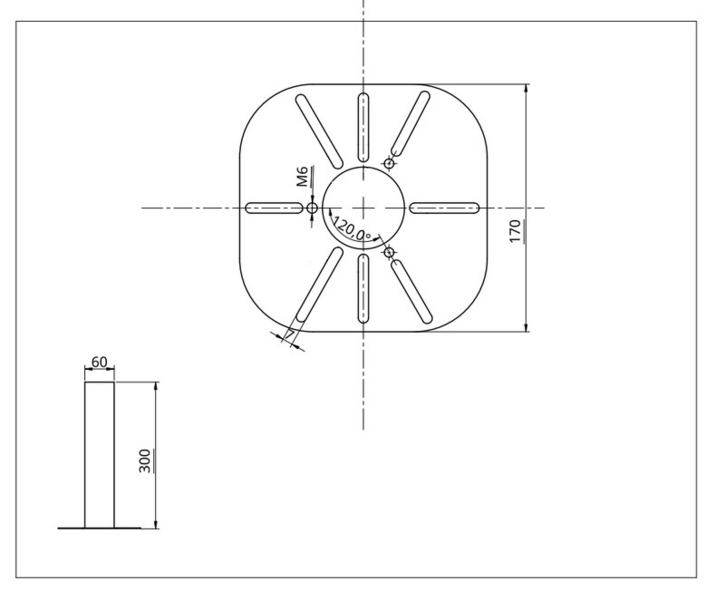 Mekaaninen lisätarvike Onnline pollarivalaisimen teräksinen maatuki