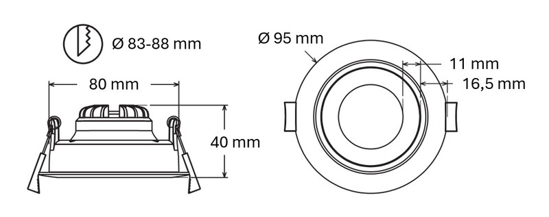 Alasvalo Onnline Onnspot IP54 8W 780lm 2CCT dim valkoinen