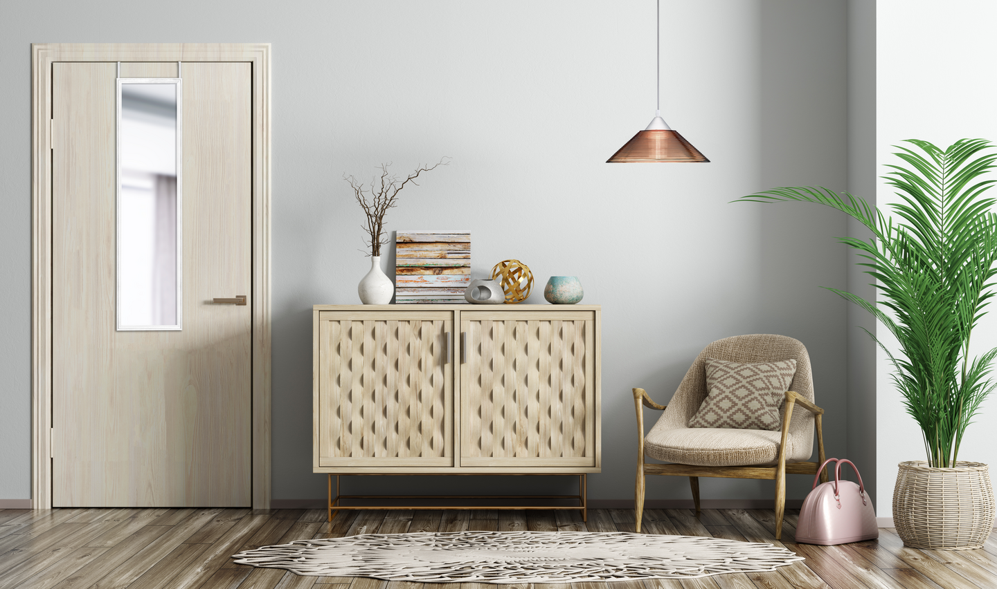 Peili M&M Bea 30x120cm valkoinen oviripustuksella