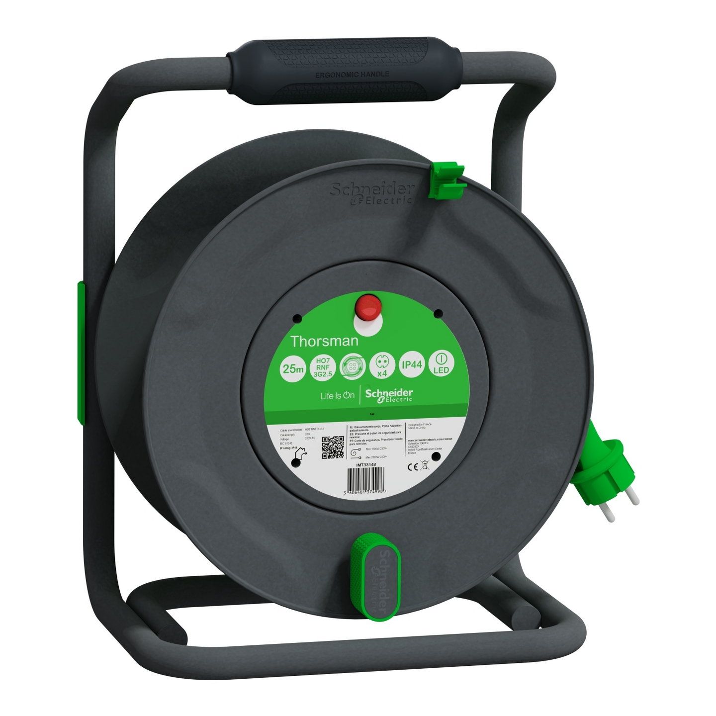 KABELVINDA SCHNEIDER ELECTRIC 25M HO7RNF 3G2.5, IP44 SCHUKO