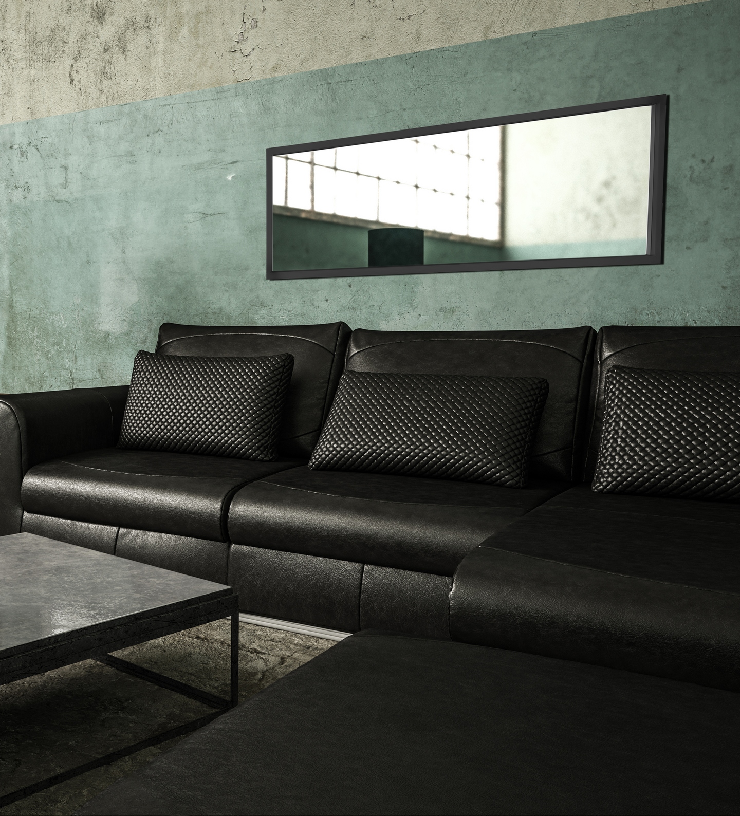 Peili M&M Alea 32x124cm musta