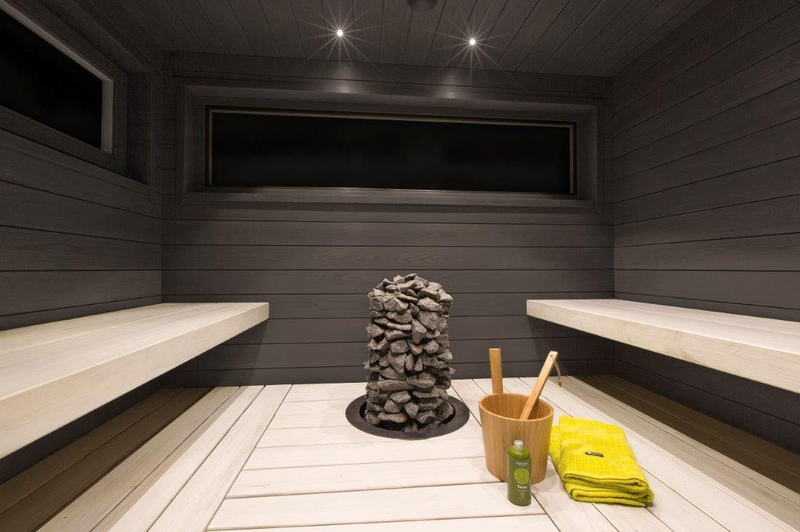 Saunapaneeli Cello Villamo 14x120x2070 kuusi STS4 päätypontattu harmaa harjattu