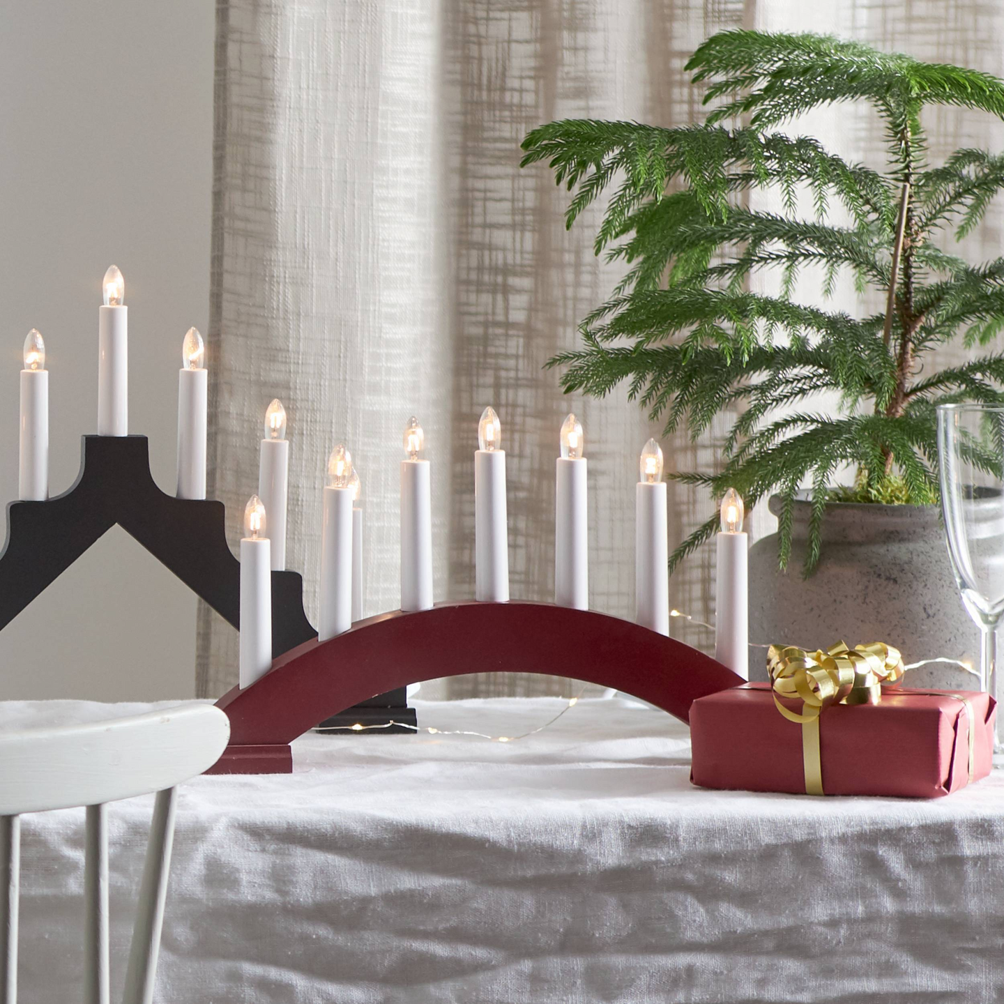 Kynttelikkö EGLO Bea 7x3W E10 390X50X220mm punainen