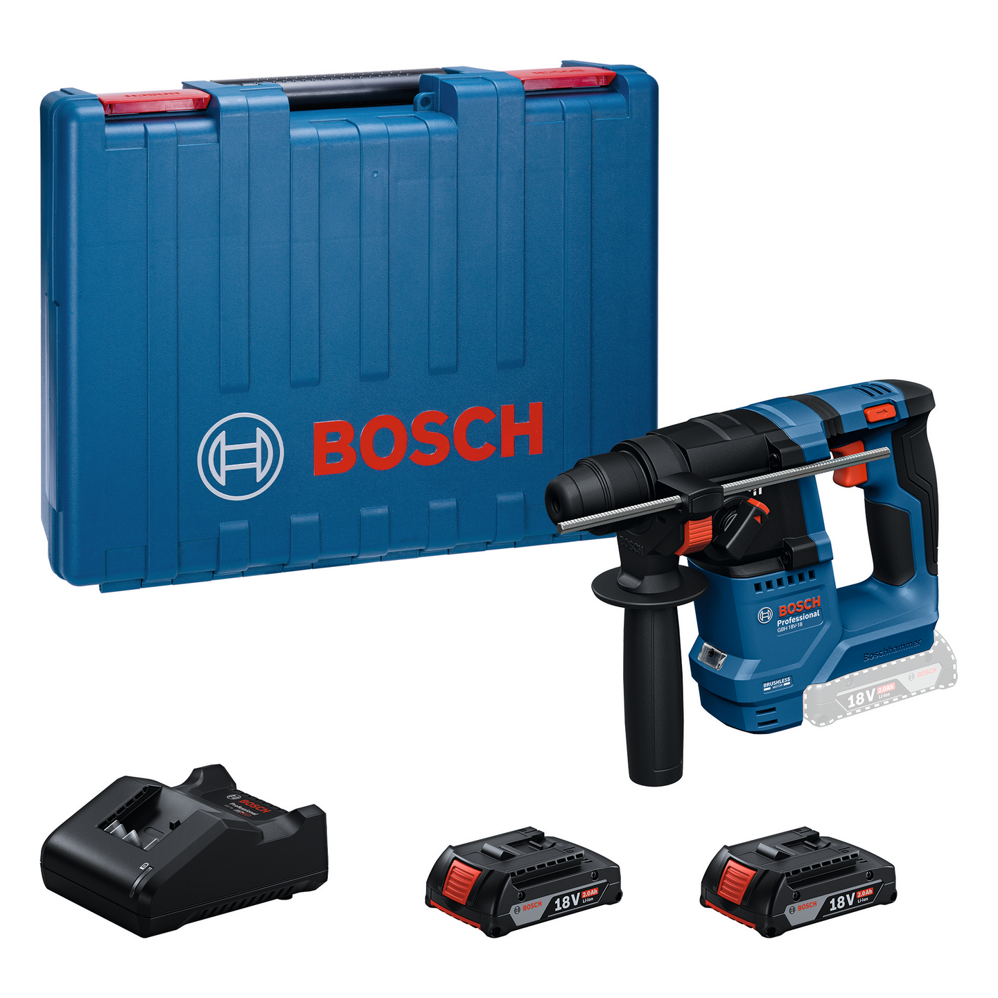 Akkuporavasara Bosch GBH 18V-18 2x2,0Ah L-Boxx