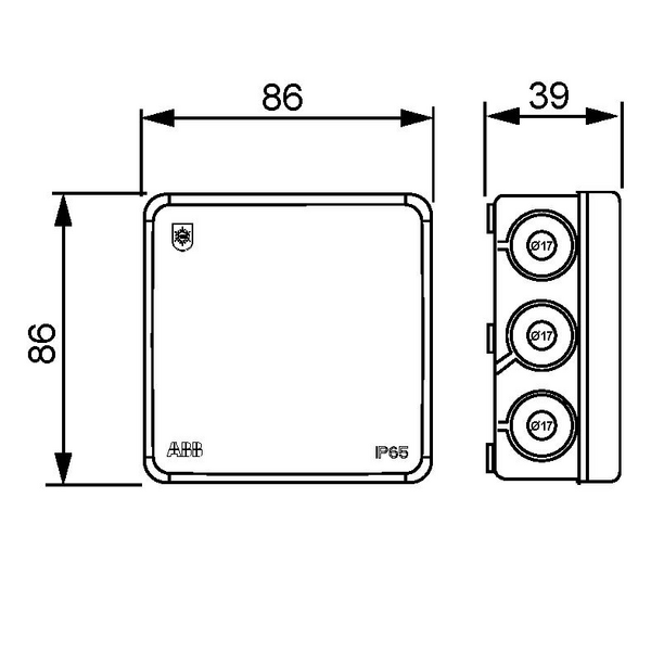 Pintajakorasia ABB AP9MPP 86x86 IP65 musta