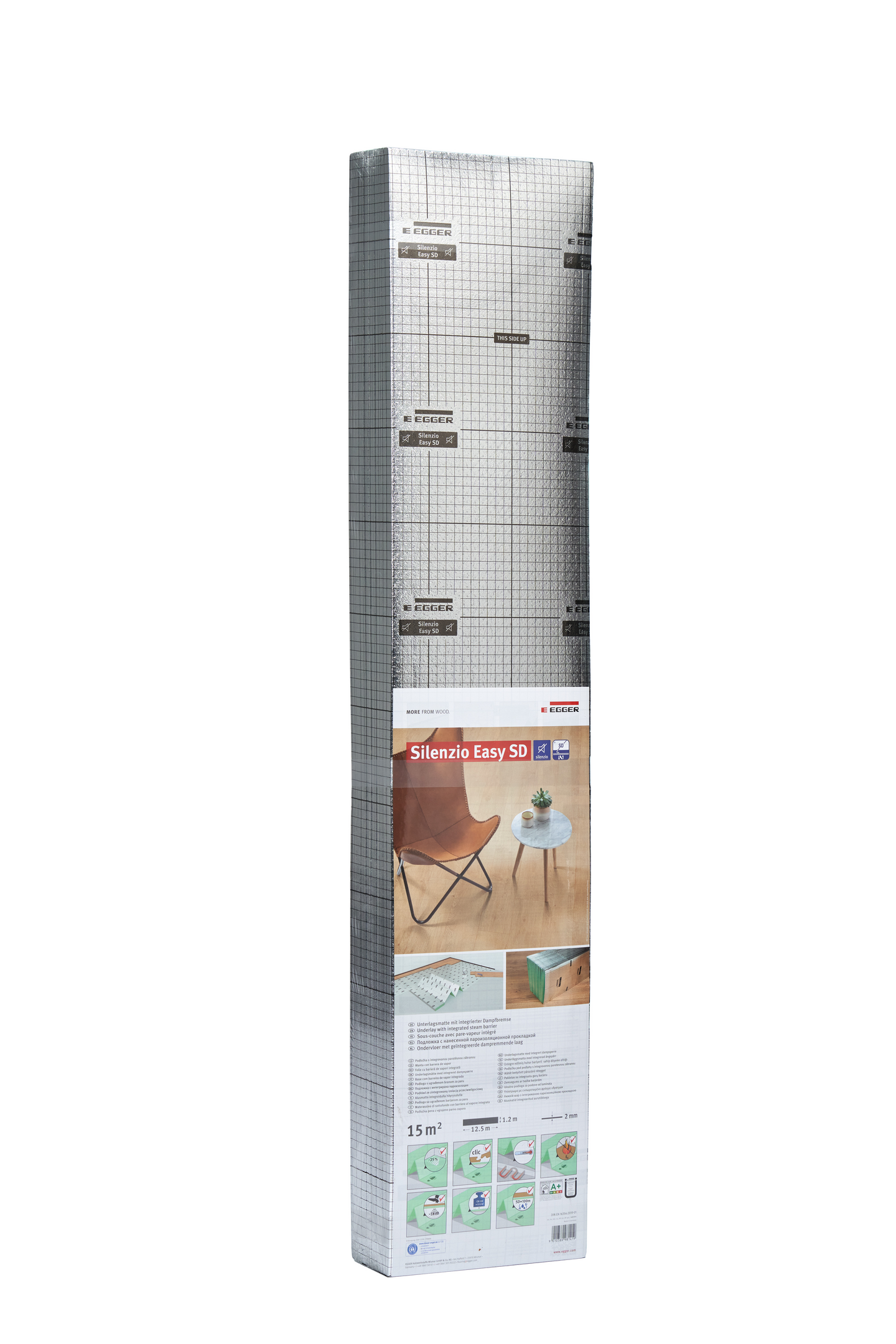 Alusmateriaali Egger Silenzio Easy SD kalvolla 1,25x12m 15m²