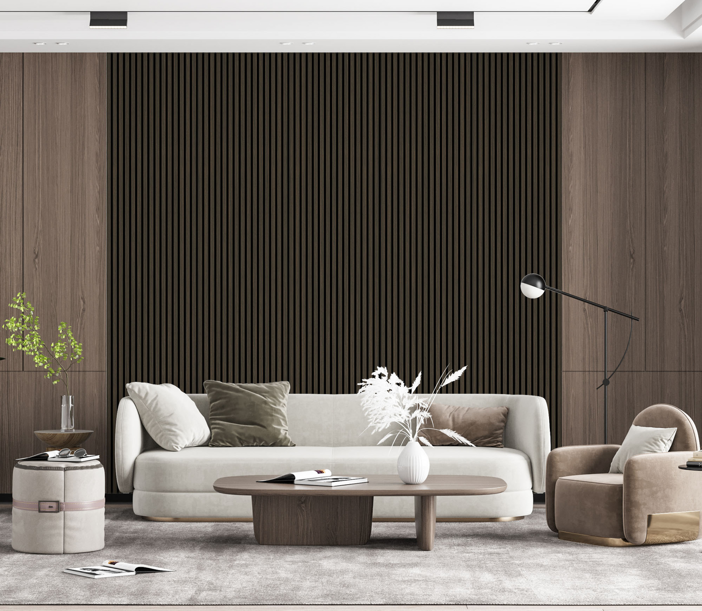 AKUSTIKPANEL 2400X600 M.VALNÖT CELLO 2SKI/PKT 29042400600