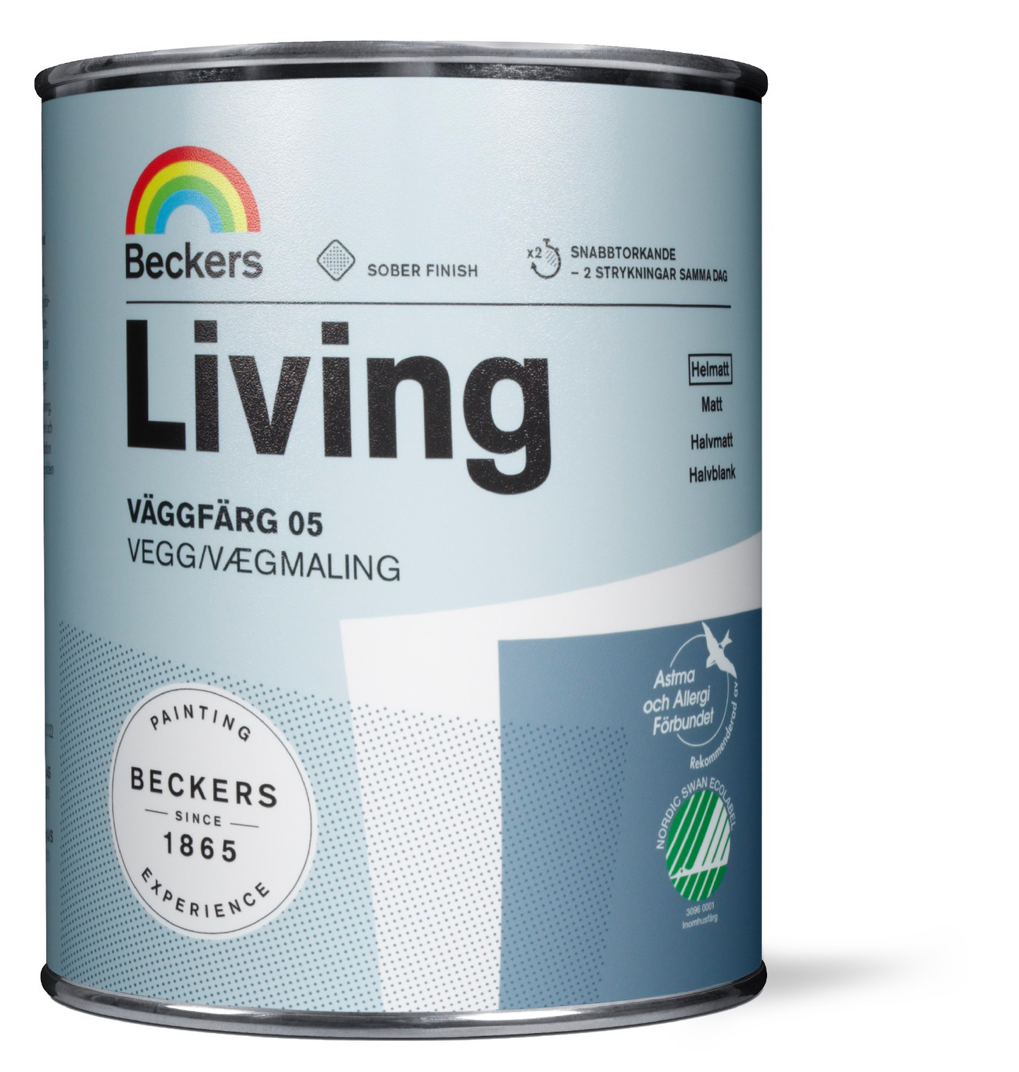 VÄGGFÄRG BECKERS LIVING 5 VIT/A 0,9L, VIT/BAS A