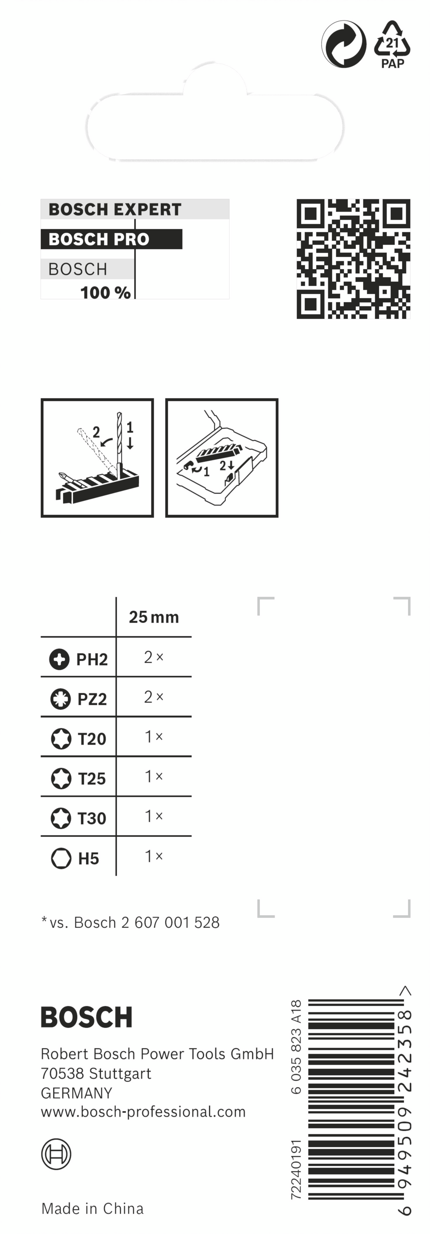 BITSSET BOSCH IMPACT PH/PZ/H/T 25MM, 8 DELAR