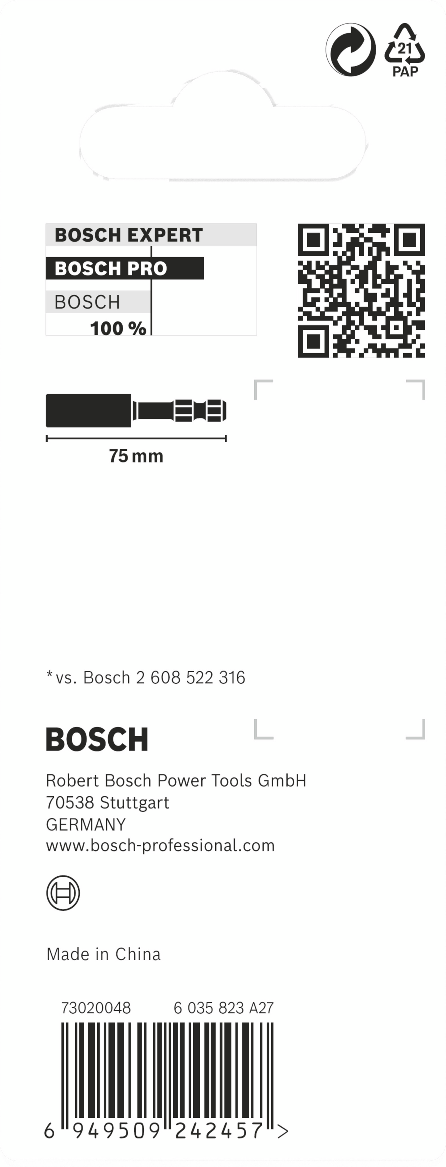 BITSHÅLLARE BOSCH IMPACT 75MM