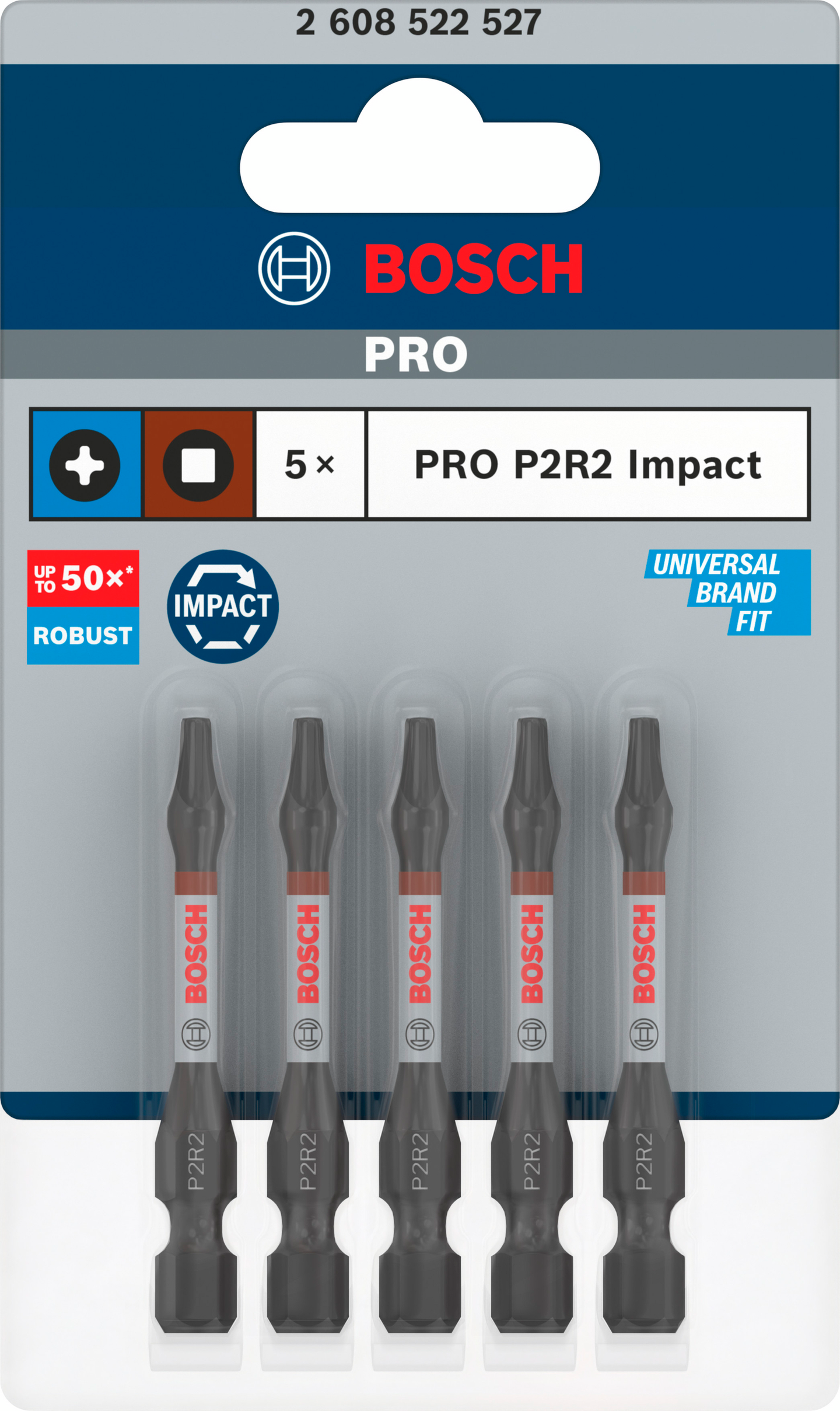 BITS BOSCH IMPACT P2R2 55MM 5ST