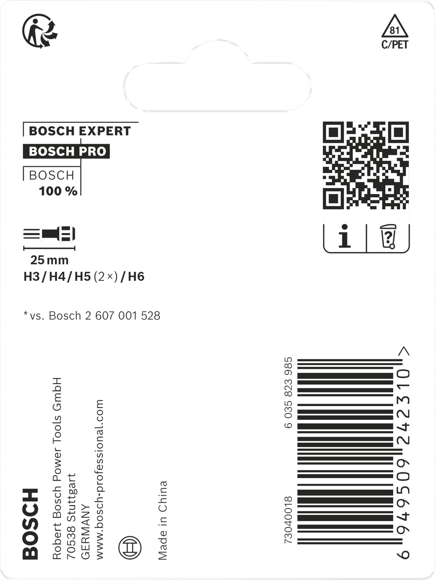 BITSSET BOSCH IMPACT H3-H6 25MM 5 DE