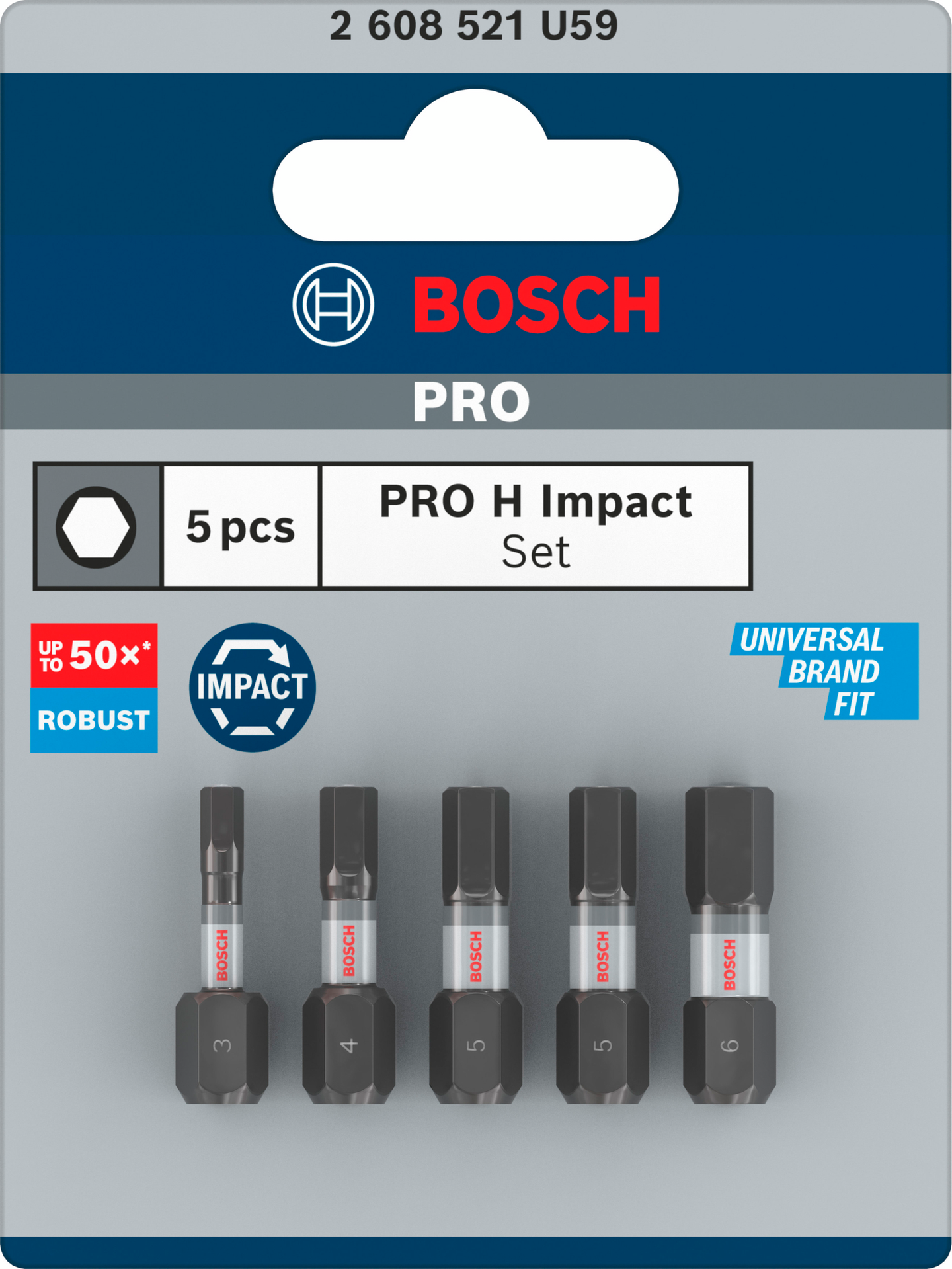 BITSSET BOSCH IMPACT H3-H6 25MM 5 DE