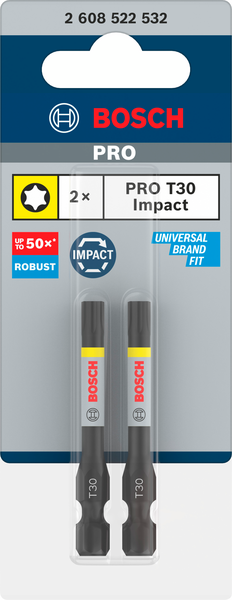 BITS BOSCH IMPACT T30 55MM 2ST