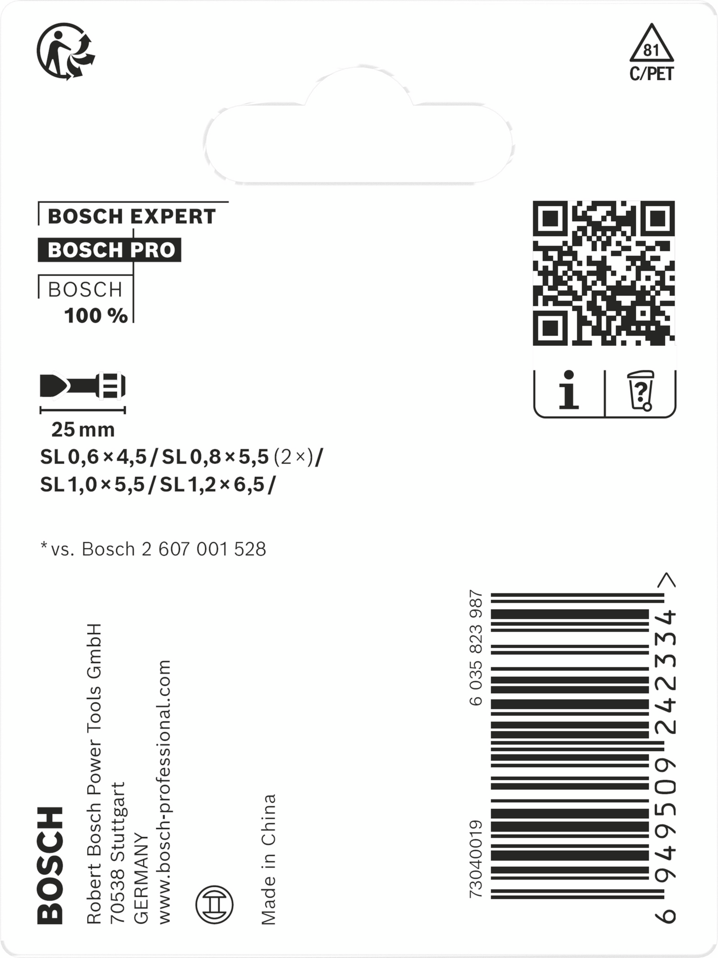 BITSSET BOSCH IMPACT SL4,5-6,5 25MM, 5 DELAR