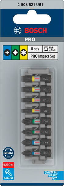 BITSSET BOSCH IMPACT PH/PZ/T 25MM, 8 DELAR