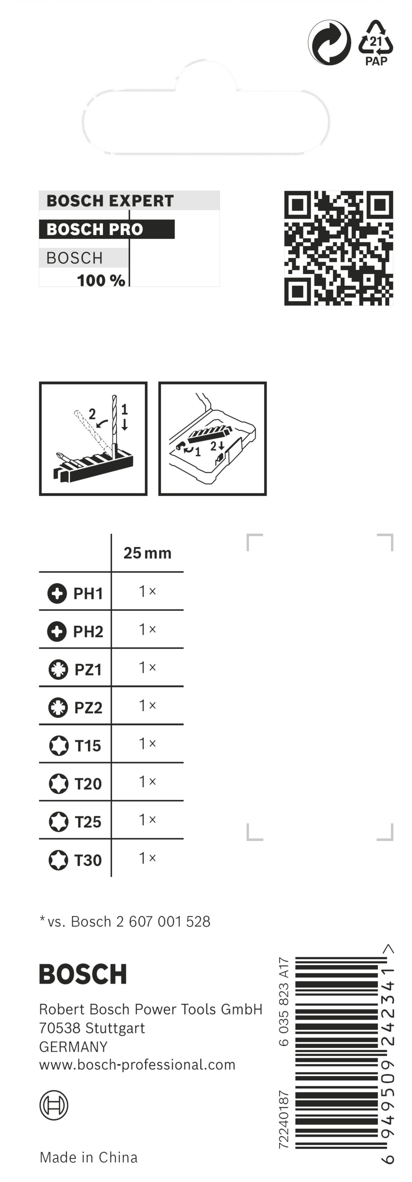 BITSSET BOSCH IMPACT PH/PZ/T 25MM, 8 DELAR