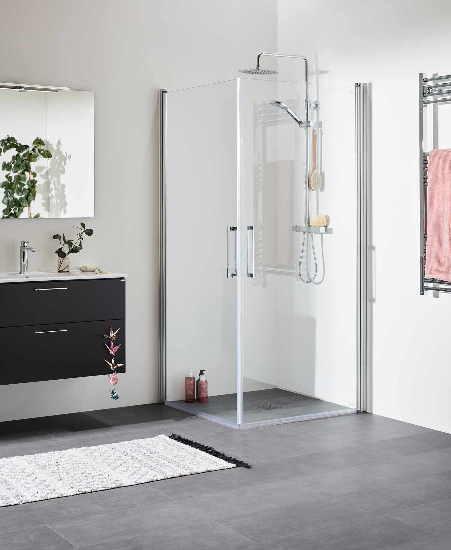 DUSCHHÖRN NORO FIX TREND C 88, SILVER MATT TRANSP GLAS 2017