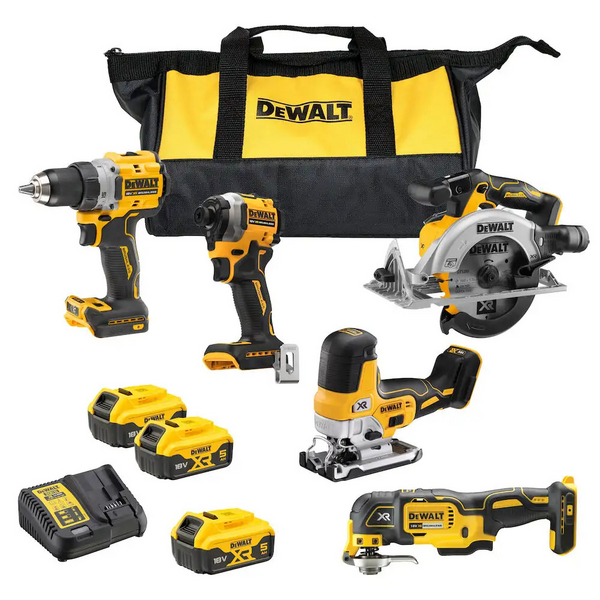 MASKINKIT DEWALT 5 DELAR DCK502P3-QW, 18V XR BORSTLÖS