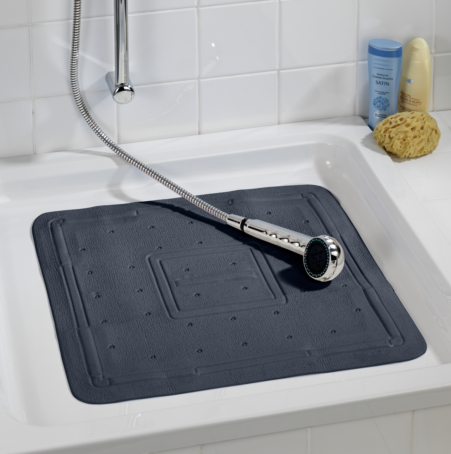 Liukuestematto Florida suihkukulmaan 55x55 cm harmaa