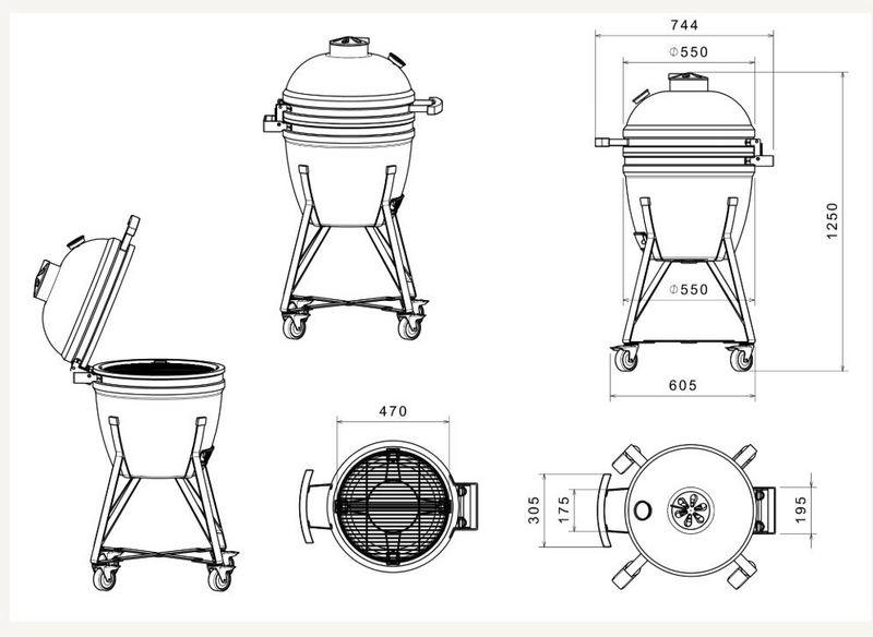 Hiiligrilli Kamado Sumo Midi 21" musta