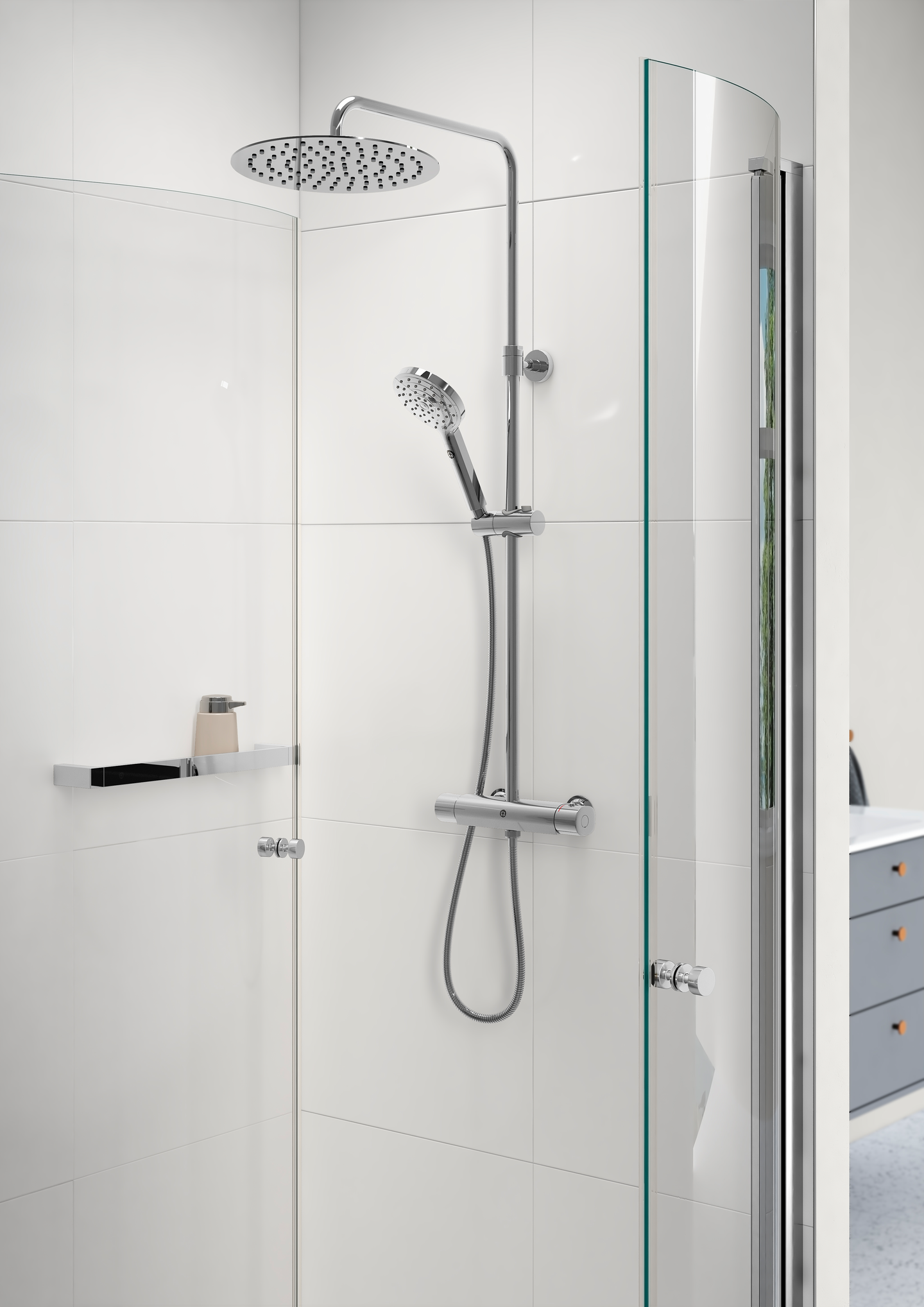 TAKDUSCH GUSTAVSBERG ATLANTIC & TVÄTTSTÄLLSBLANDARE ATLANTIC KROM