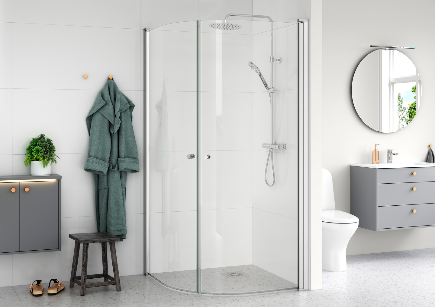 TAKDUSCH GUSTAVSBERG ATLANTIC & TVÄTTSTÄLLSBLANDARE ATLANTIC KROM