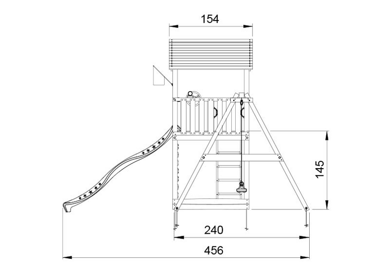 Leikkitorni Jungle Gym Sierra 2.1 ja 2-Swing Module 220 ja vihreä liukumäki