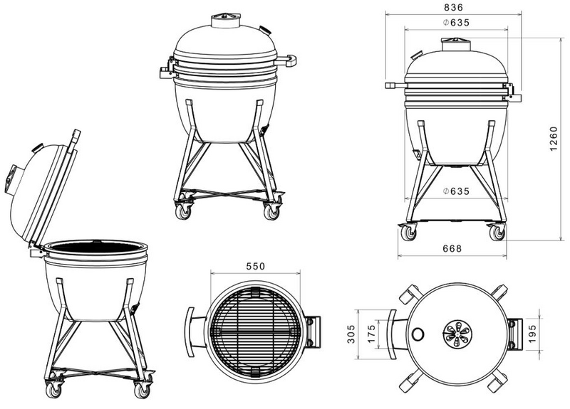 Hiiligrilli Kamado Sumo Maxi 25" musta