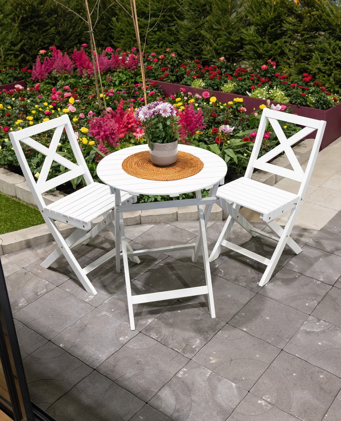 Pöytä Cello Patio halkaisija 60cm valkoinen