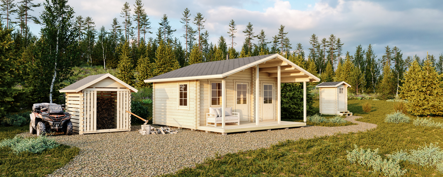 Pihasauna Sotka 20m² + terassi 9m²