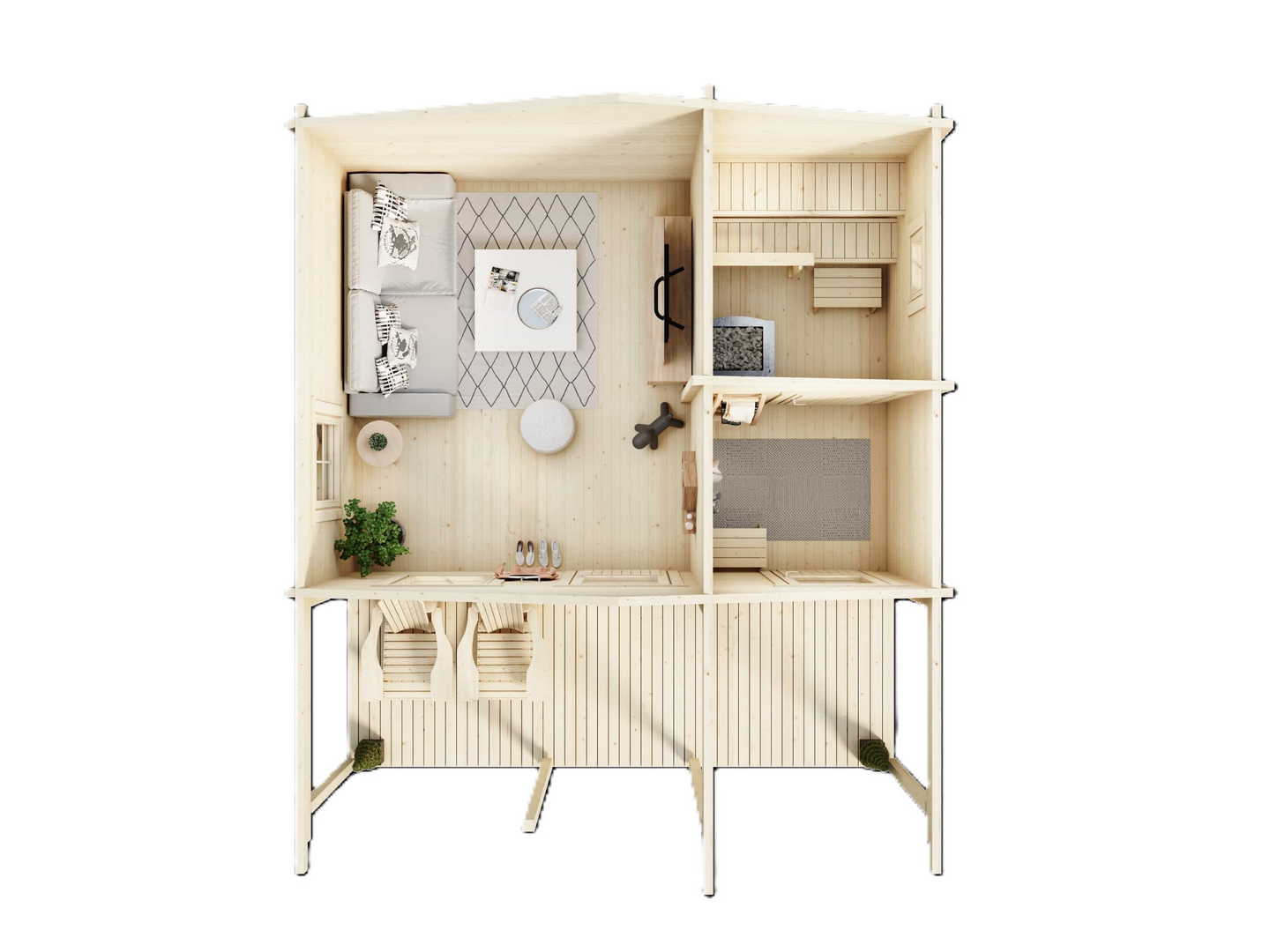 Pihasauna Sotka 20m² + terassi 9m²