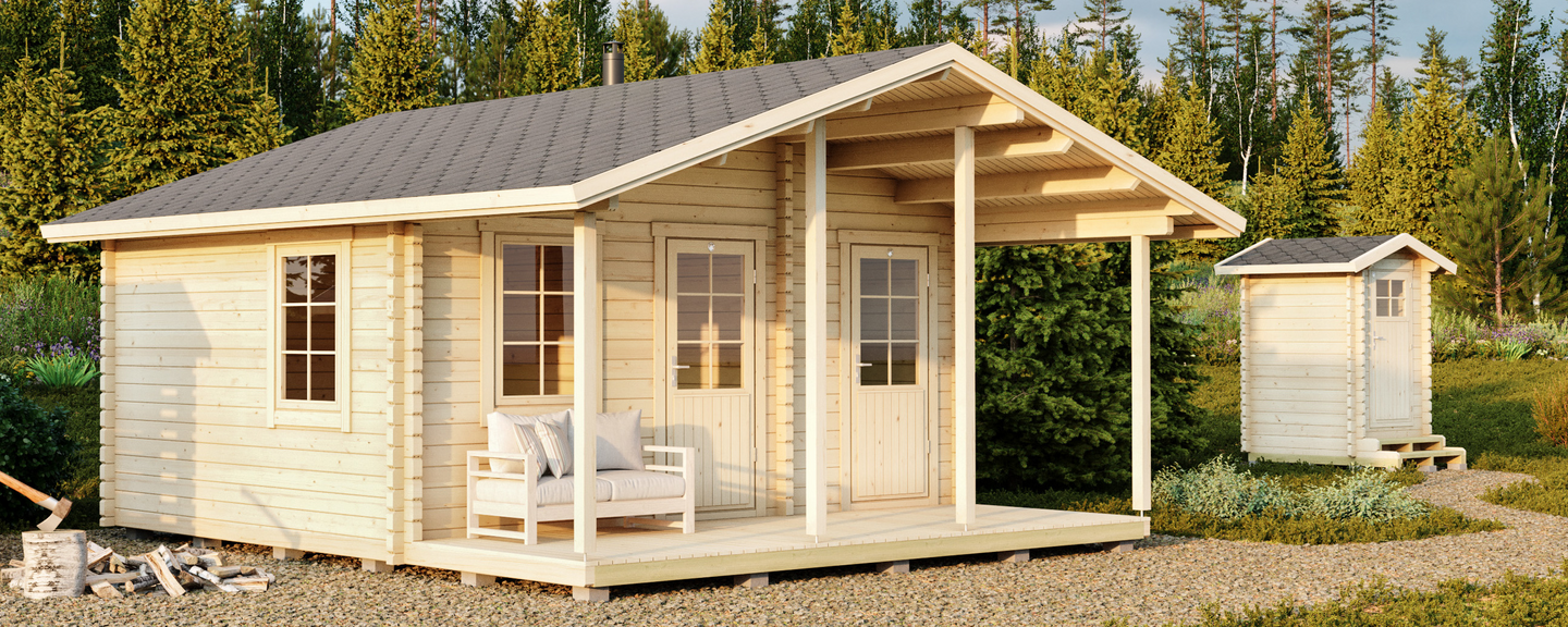 Pihasauna Sotka 20m² + terassi 9m²